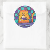 かわいい子猫お茶「キットティーキャット」 ラウンドシール (バッグ)