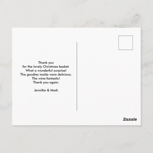 かわいい子猫かみ赤サンタハットクリスマスありがとう ポストカード (裏面)