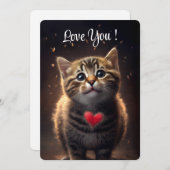 かわいい子猫があなたのことが好き - バレンタインデー シーズンカード (正面/裏面)