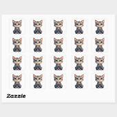 かわいい子猫がゲームコントローラーを握っている ゲーマー猫 スクエアシール (シート)