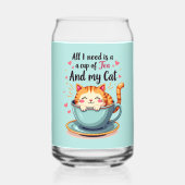 かわいい子猫がティーカップに入ったキュートでほっこりするアート ガラス缶 (裏面)