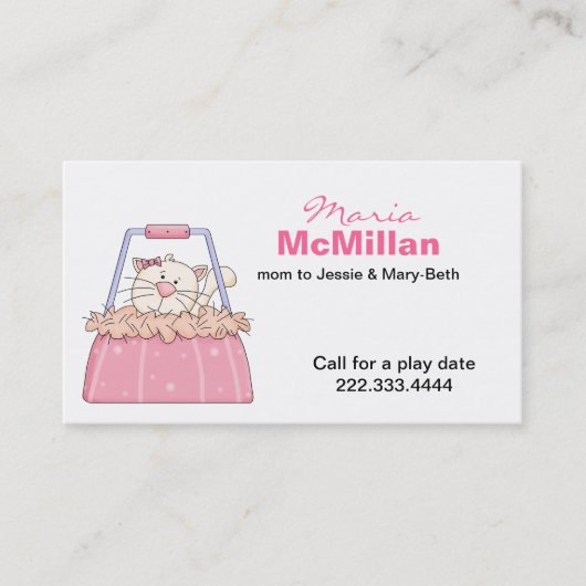 かわいい子猫が財布のママのカード|過去記事 コーリングカード (正面)