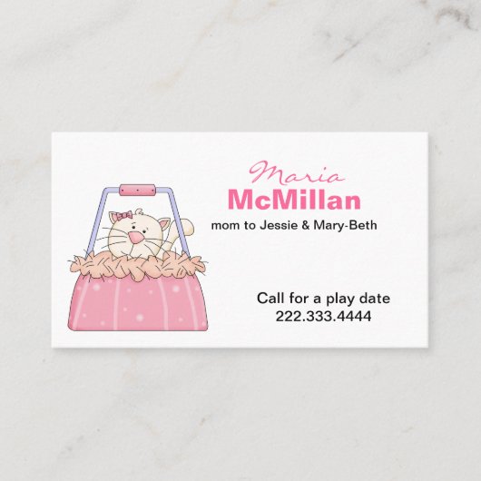 かわいい子猫が財布のママのカード|過去記事 コーリングカード (正面)