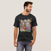かわいい子猫たちのお花畑 Tシャツ (正面フル)