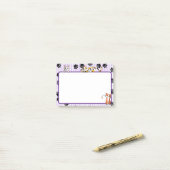 かわいい子猫たち爪付き紫色4" x 3" ポストイット (デスク上)