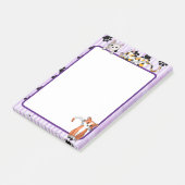 かわいい子猫たち爪付き紫色4" x 6" ポストイット (アングル)