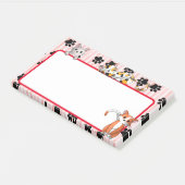かわいい子猫たち爪付き赤10" x 6" ポストイット (アングル)