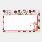 かわいい子猫たち爪付き赤10" x 6" ポストイット (正面)