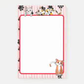 かわいい子猫たち爪赤4" x 6" ポストイット (正面)