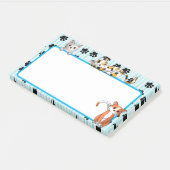 かわいい子猫たち足すてきな青い色10" x 6" ポストイット (アングル)