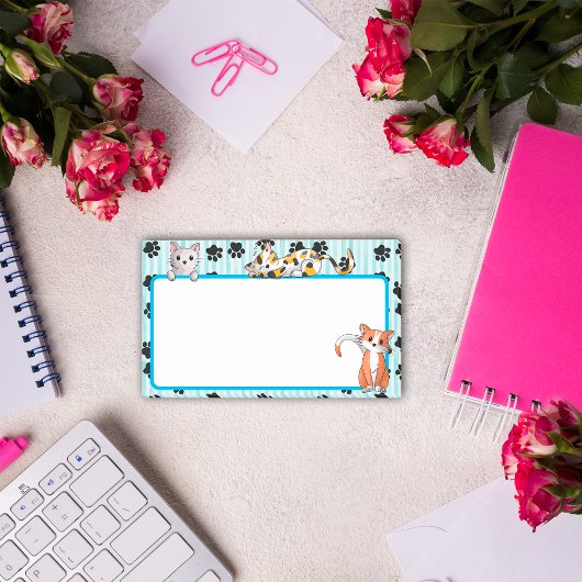 かわいい子猫たち足すてきな青い色10" x 6" ポストイット