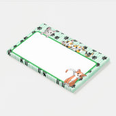 かわいい子猫たち10"x6"かわいいグリーン色 ポストイット (アングル)