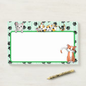 かわいい子猫たち10"x6"かわいいグリーン色 ポストイット (デスク)