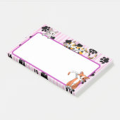 かわいい子猫たち10"x6"と手で美しいピンク色 ポストイット (アングル)