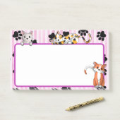 かわいい子猫たち10"x6"と手で美しいピンク色 ポストイット (デスク)