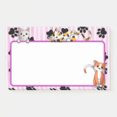 かわいい子猫たち10"x6"と手で美しいピンク色 ポストイット (正面)