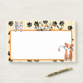 かわいい子猫たち10" x 6"ポスト付きの黄色 ポストイット (デスク)