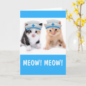 かわいい子猫たち2匹が元気になる カード (黄色い花)