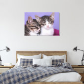 かわいい子猫たち2匹の昼寝 キャンバスプリント (インサイチュ (寝室))