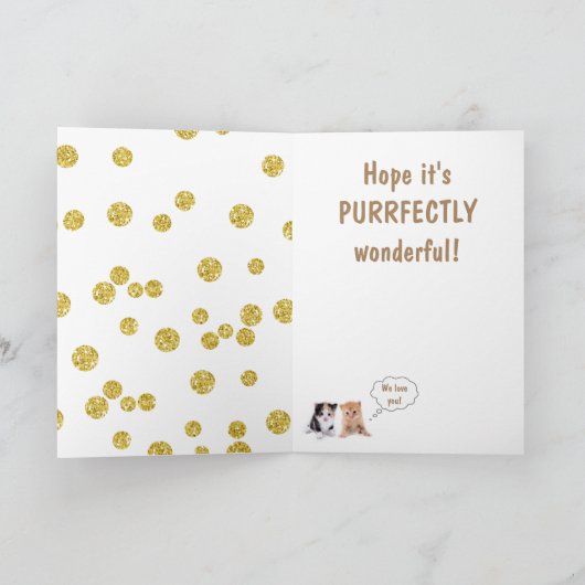 かわいい子猫たち2匹の誕生日 カード (内部)