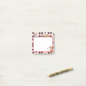 かわいい子猫たち3" x 3"手のひら赤い色 ポストイット (デスク上)