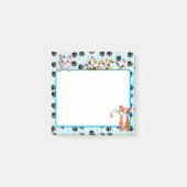かわいい子猫たち3" x 3"歩く青い色 ポストイット (正面)