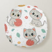 かわいい子猫たち ラウンドクッション (正面)