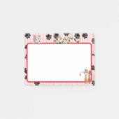 かわいい子猫たち、手のひら付きの美しい赤い色4" x 3" ポストイット (正面)