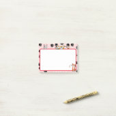 かわいい子猫たち、手のひら付きの美しい赤い色4" x 3" ポストイット (デスク上)