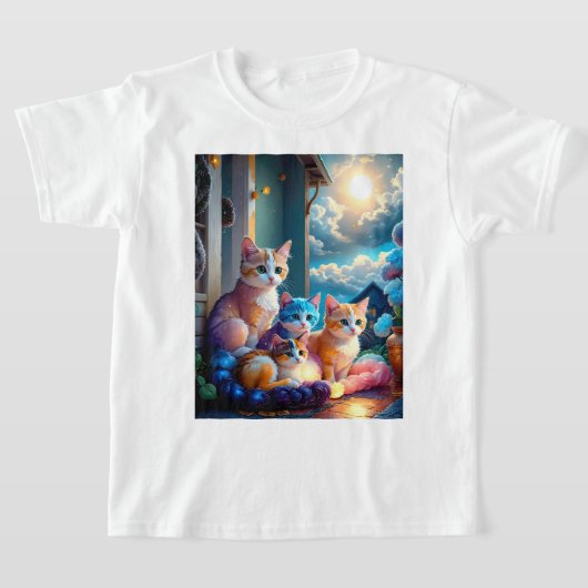 かわいい子猫たち Tシャツ (レイダウン)