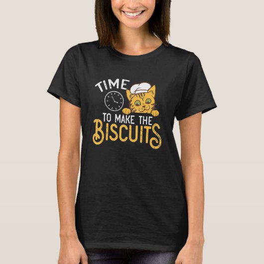 かわいい子猫でビスケット猫の世界を作る時間 Tシャツ (正面)