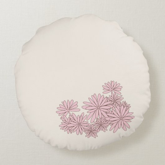 かわいい子猫とうさぎの動物の友達の女の子の子供 ラウンドクッション (裏面)