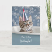 かわいい子猫とお誕生日おめでとう 義理の娘さんへ カード (正面)