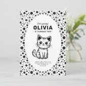かわいい子猫との子供のすごい誕生日パーティー 招待状 (スタンド正面)