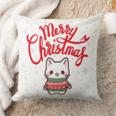 かわいい子猫とクリスマスおめでとう クッション (ブランケット)