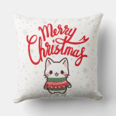 かわいい子猫とクリスマスおめでとう クッション (裏面)