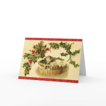 かわいい子猫とクリスマス　復元されたヴィンテージ