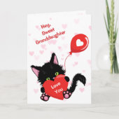 かわいい子猫とハートバルーンバレンタイン シーズンカード (正面)