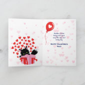 かわいい子猫とハートバルーンバレンタイン シーズンカード (内部)