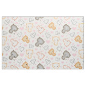 かわいい子猫とハート柄 ファブリック (ファットクウォーター)