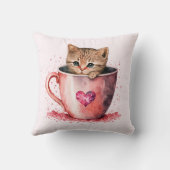 かわいい子猫とハート クッション (裏面)