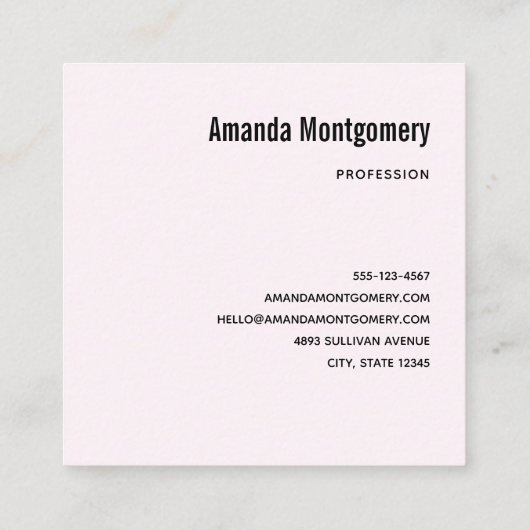 かわいい子猫とハート スクエア名刺 (裏面)