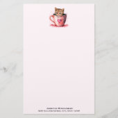 かわいい子猫とハート 便箋 (正面)