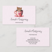 かわいい子猫とハート 名刺 (正面/裏面)