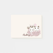 かわいい子猫とバニー動物の友達ガールズキッズ ポストイット (正面)