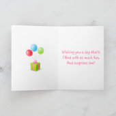 かわいい子猫とバルーン – ハッピーバースデーカード カード (内部)