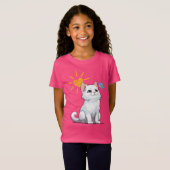 かわいい子猫とブルーバード Tシャツ (正面フル)