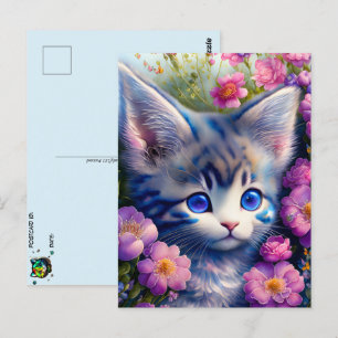 かわいい子猫とポストクロッシング ポストカード