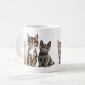 かわいい子猫とワンちゃん連れのマグカップ コーヒーマグカップ (正面左)