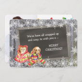 かわいい子猫と子犬の写真テンプレートクリスマス シーズンカード (正面/裏面)